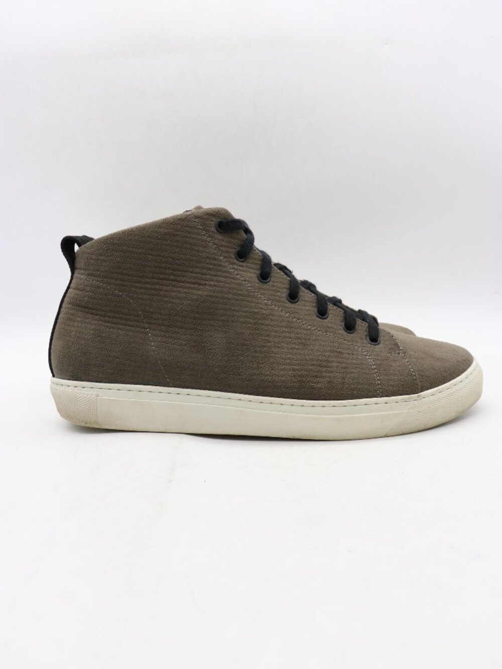 James Perse Men's Size 12 Sneakers Lace Up Gray Olive Green Suede Casual Shoes